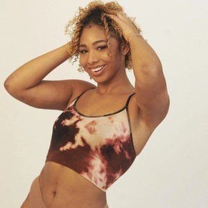 Free People Bra Bar XS 28-30 A-D Soft Cami Tank Crop Bra Reverse Tie Dye